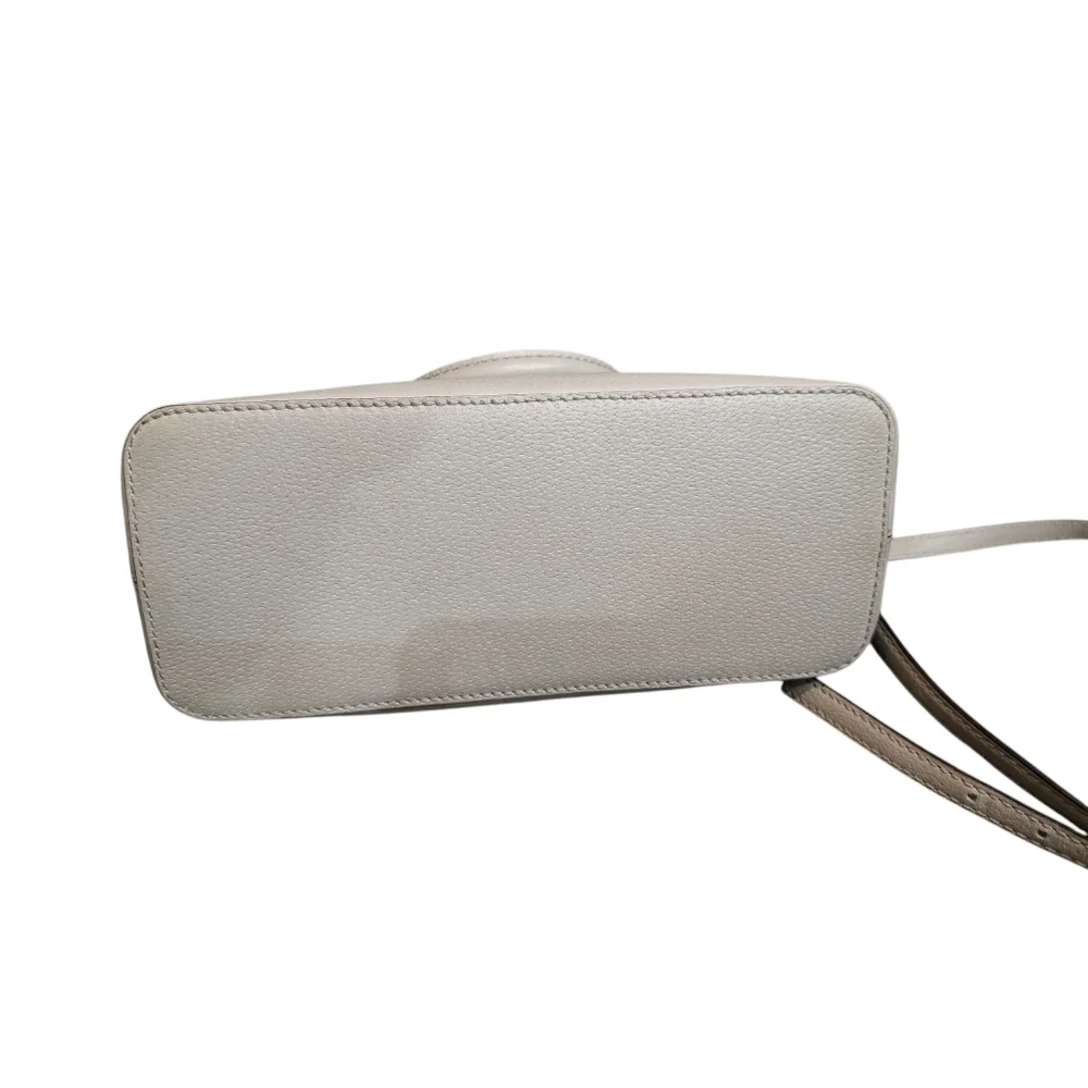 Kate Spade Grove Street Carli‎ Leather Gray Satchel Handbag With Crossbody Strap